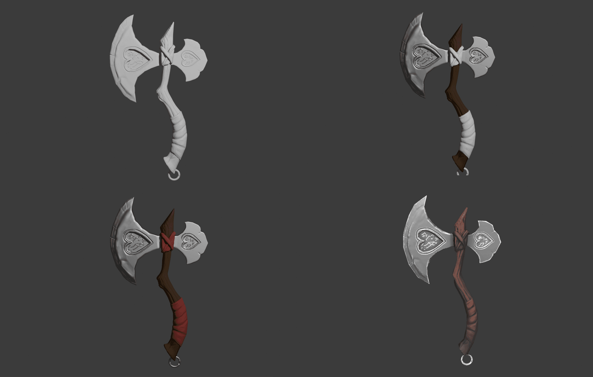 Stylized Fantasy Axe — high-poly sculpt to PBR textured final